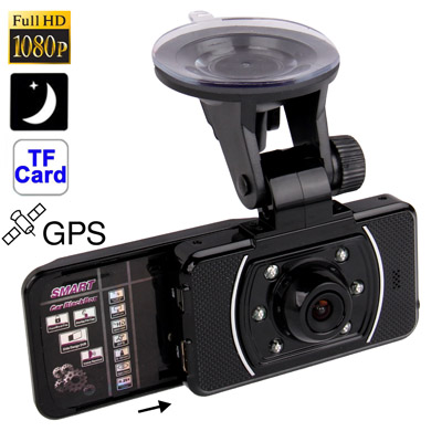 Full HD 1080P Slide Design 2.0 inch Screen Vehicle DVR with GPS Function, Support TF Card & Night Vision - Click Image to Close